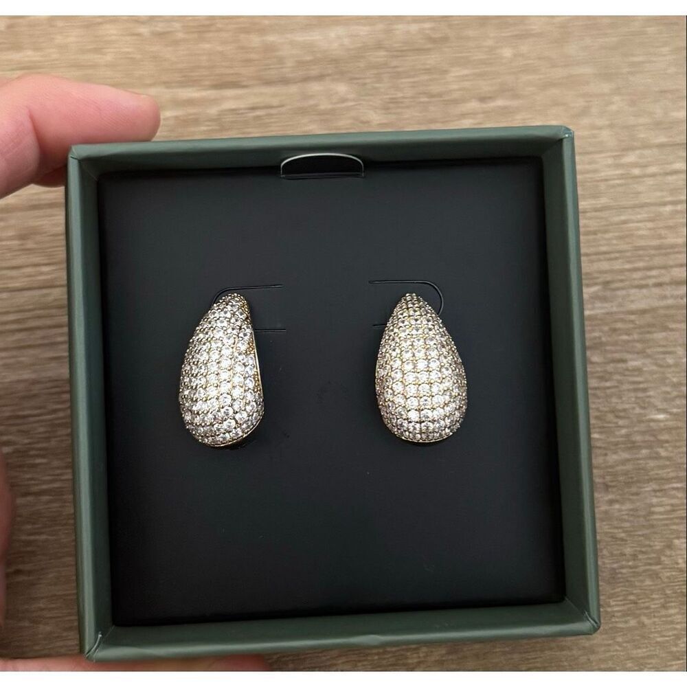 Jewels by Sunaina NARINA 2” Studs Earrings Gold - Picture 3 of 4